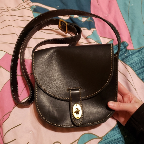 Fossil Handbags - Fossil leather crossbody bag black